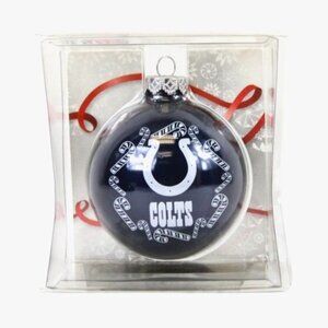 Indianapolis Colts Candy Cane Blown Glass Ball Ornament Collectible NFL New